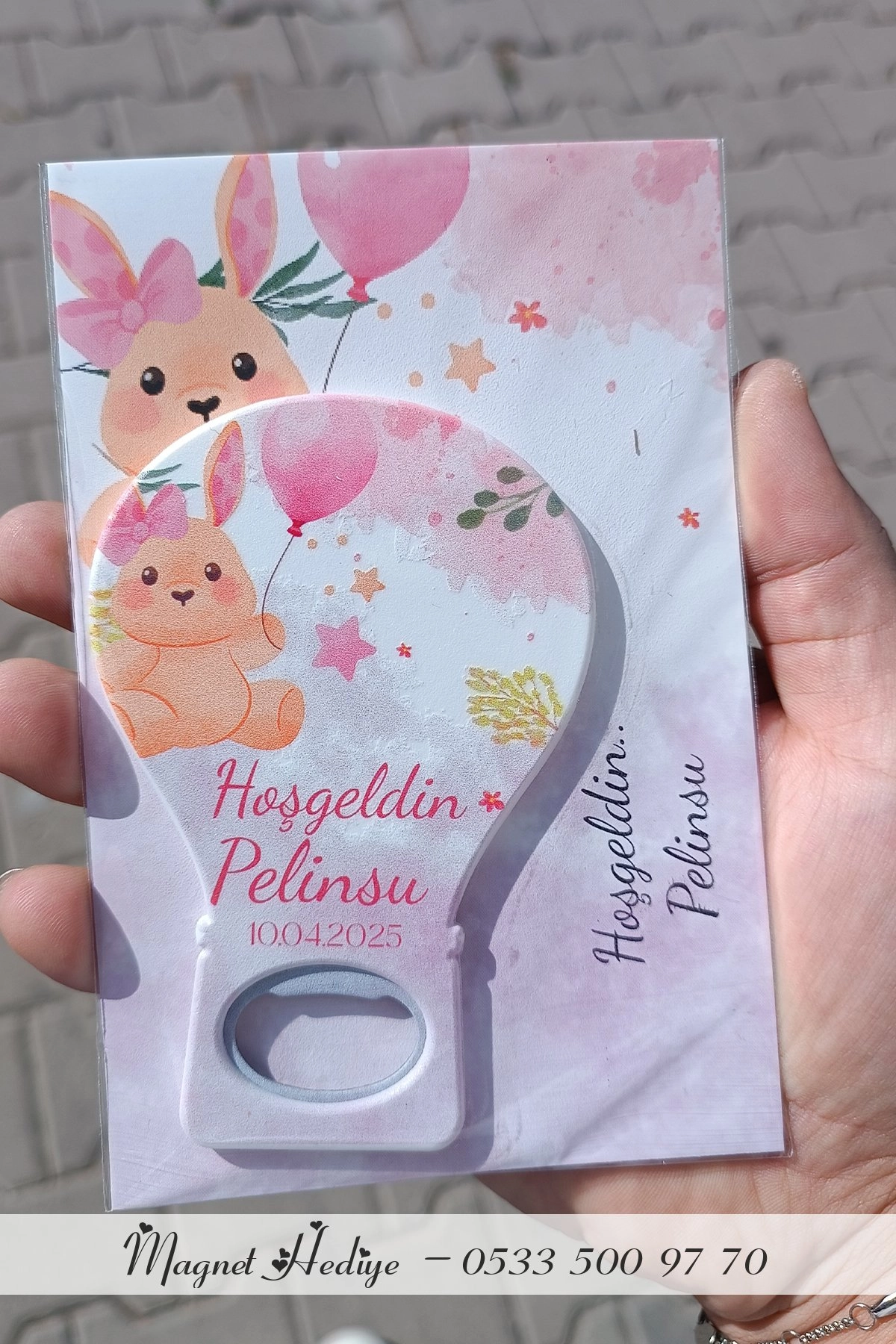 Balon Magneti + Pembe Tavşan