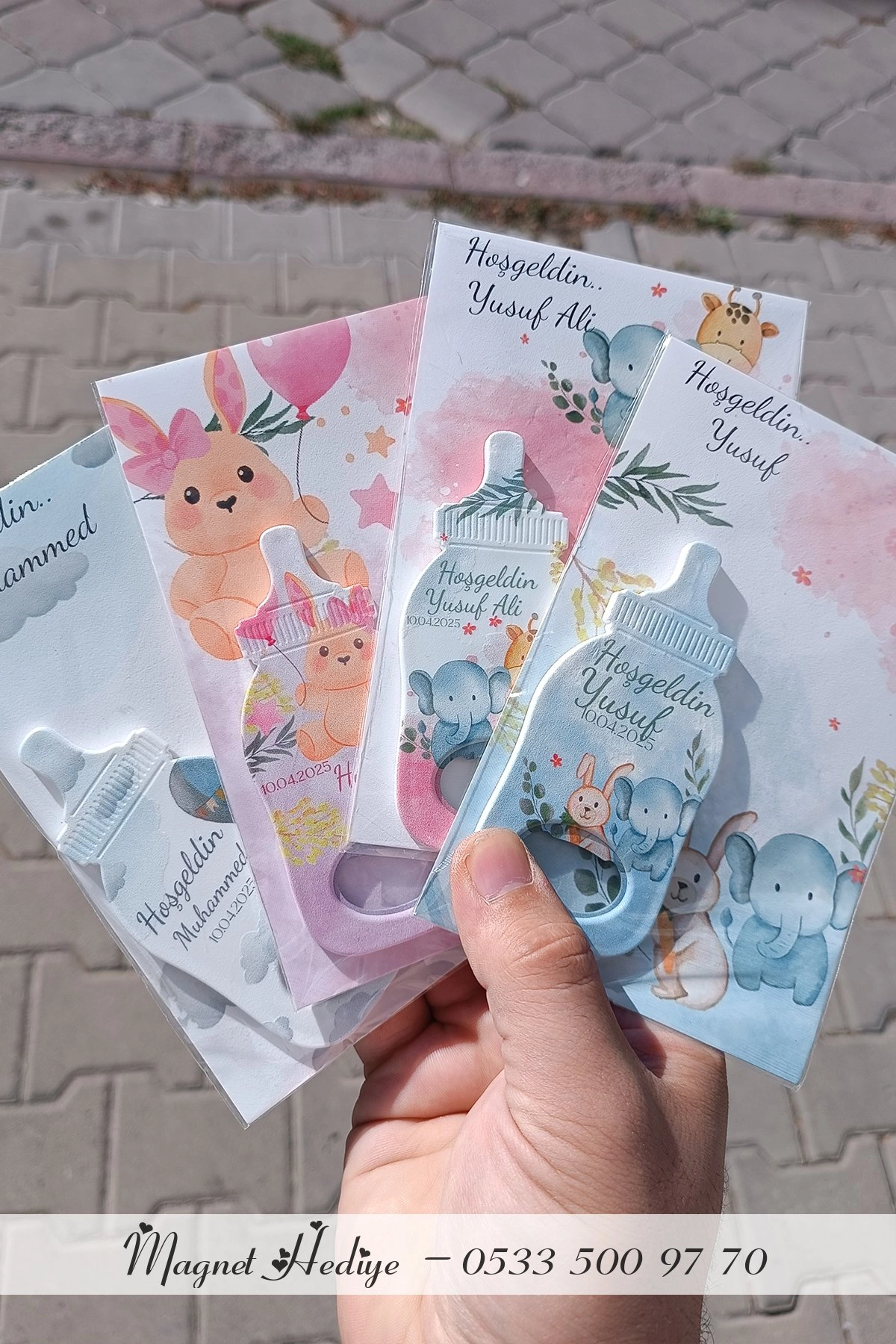 Biberon Magneti + Pembe Tavşan